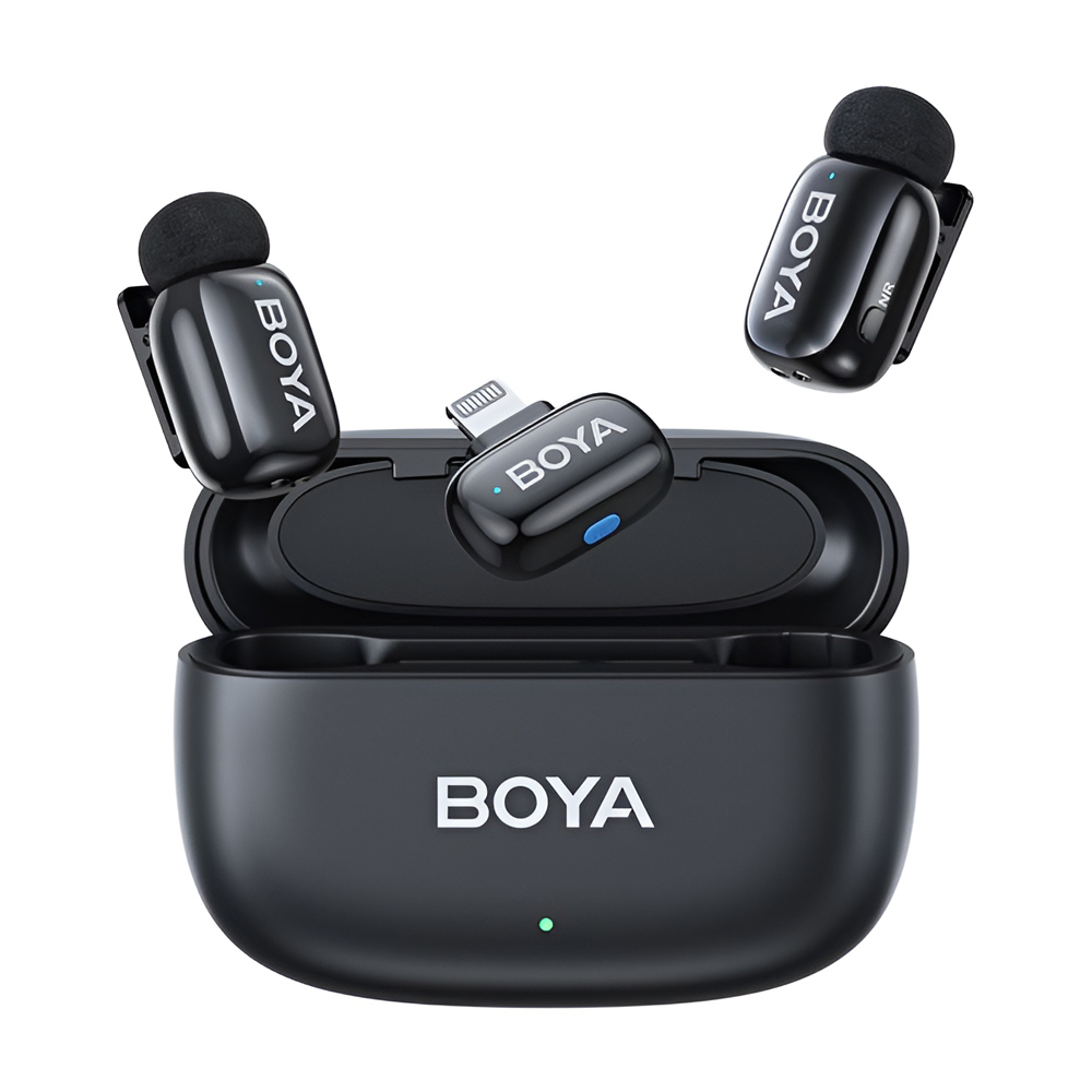 Boya Wireless Microphone Mini 15 2.4GHz Lightning Conector, Negru